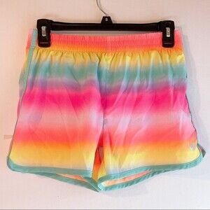 Girls Athletic Rainbow Sporty Flexible Stretchy Shorts